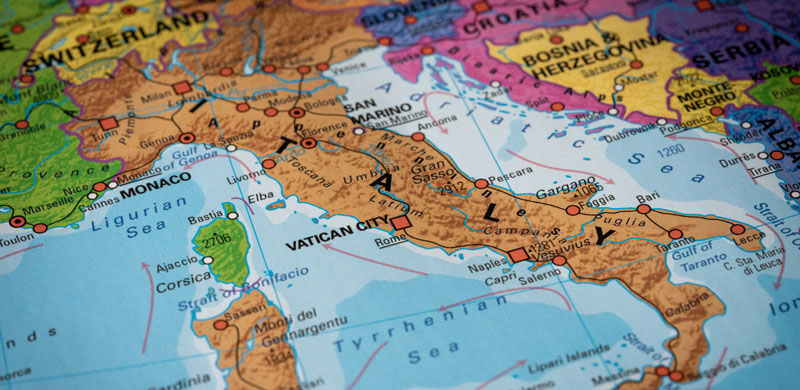 Mappa transfer privati da Bergamo in Italia e all'estero